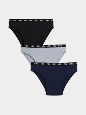 Jet Older Boys Multolour 3 Pack Briefs