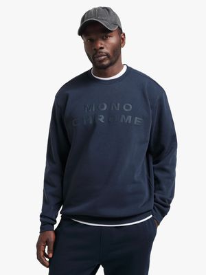 Men's Navy  Graphic Print Sweat Top