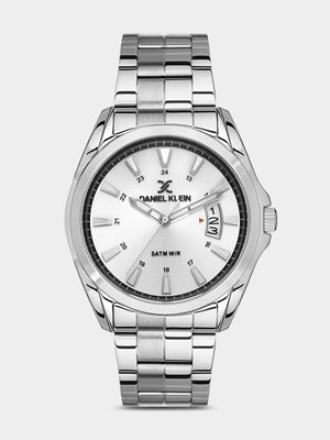 Daniel Klein Silver Plated White Dial Stainless Steel Bracelet Watch