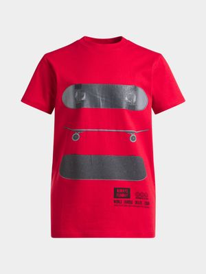 Jet Older Boys Red Skate Boarding T-Shirt