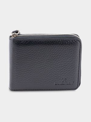 Daniel Klein Zip Around Black Leather Wallet