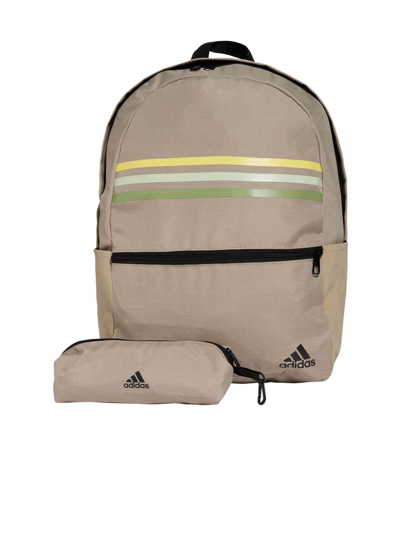 adidas Originals Unisex Classic Horizontal 3 StripeBeige Backpack Set Bash