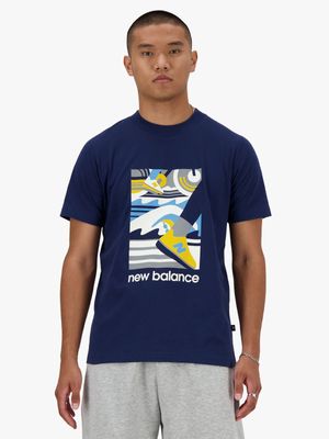 Mens New Balance Triathlon Navy Tee