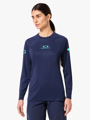 Women's Oakley Navy Free Ride Bike-MTB T-Shirt