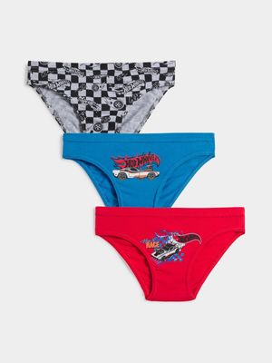 Jet Younger Boys Multicolour 3 Pack Hot Wheels Briefs