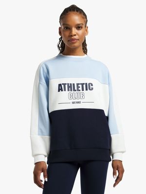 Womens TS Colourblock Blue/Milk Crew