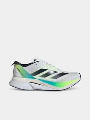 Womens adidas Adizero Boston 12 White/Lemon/Cyan Running Shoes