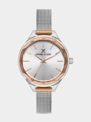 Daniel Klein Rose Plated Two-Tone Stainless Steel Mesh Watch