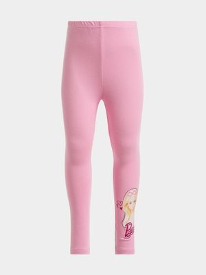 Jet Younger Girls Pink Barbie Leggings