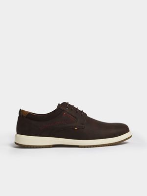 Jet Men's Brown Derby Lace Up Shoes