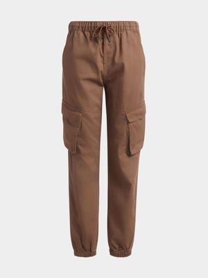 Jet Younger Boys Brown Cargo Joggers