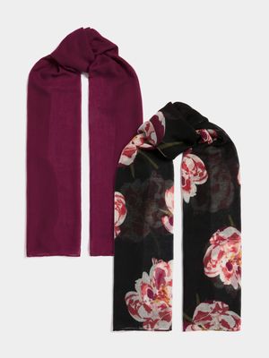 Jet Women's Berry/Flower 2 Pack Scarf