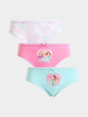 Jet Younger Girls Multicolour Princess 3 Pack Briefs