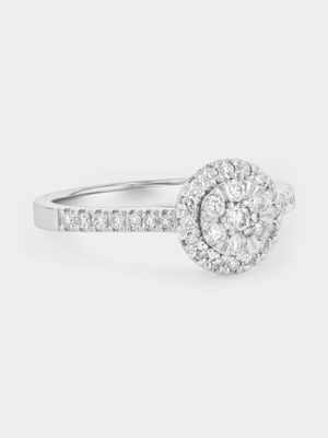 White Gold 0.43ct Diamond Round Halo Ring