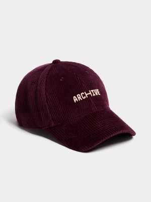 Archive Corduroy Peak Burgundy Cap