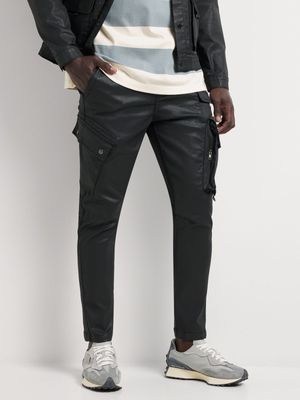 Men's Relay Jeans Coated Black Utility Cargo