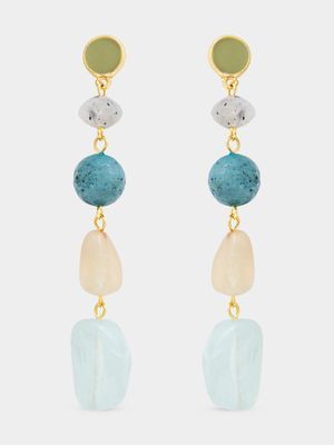 Multi Stone Drop Earrings