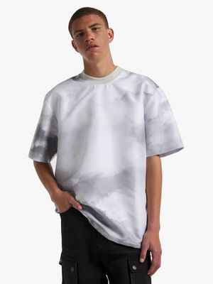 Men's Grey Cloud Print Top