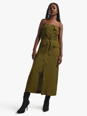 Women's Green Utility Dress