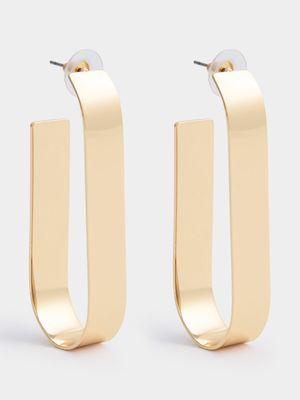 Flat Metal Linear Drop Earrings