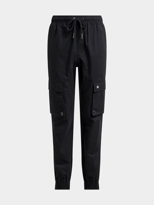 Jet Older Boys Black Cargo Jogger