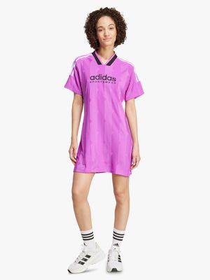 Womens adidas Tiro Cut 3-stripes Jacquard Pink Dress