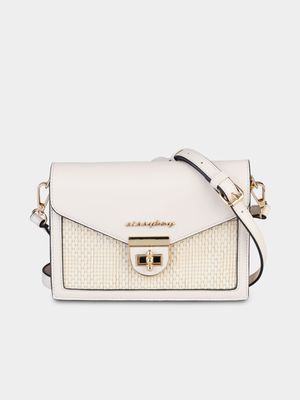 Women's Sissy Boy Cream Structured Crossbody Bag