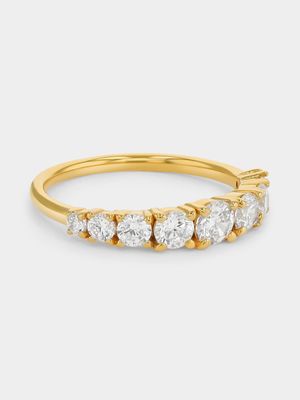 Gold Plated Sterling Silver Cubic Zirconia Tapered Half Eternity Ring