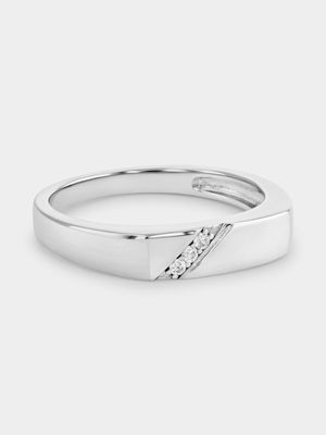 Sterling Silver Triology Diagonal Ring