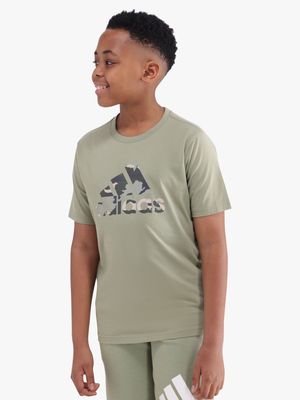 Boys adidas Camo Graphic Green Tee