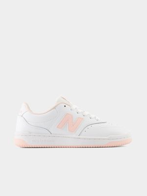 New Women's 80 White/Pink Sneaker