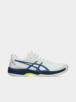 Mens Asics Gel-Game 9 White/Blue Tennis Shoes