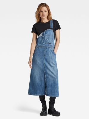 G-Star Women's Midi Denim Dungaree Dress