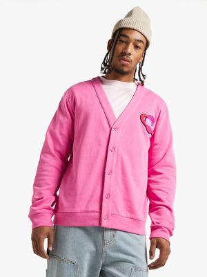 Men's Pink Preppy Cardigan