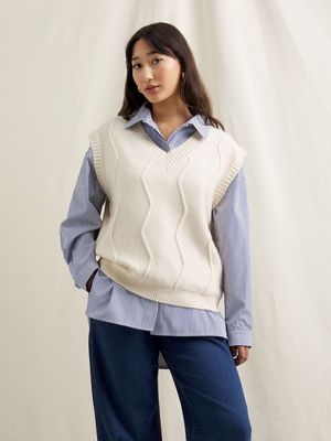 Women's Canvas 3D Stitch Knitwear Vest