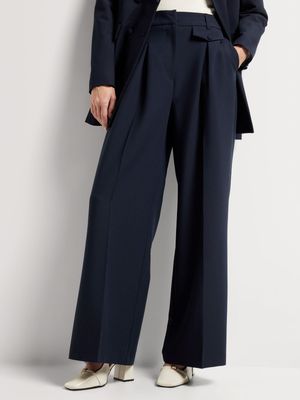 Wide Leg Pleated Mini Pocket Pants