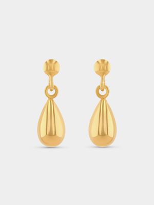 Yellow Gold Pear Drop Earrings & Sterling Silver