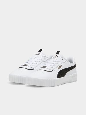 Womens Puma Carina 2.0 Lux White/Black Sneakers