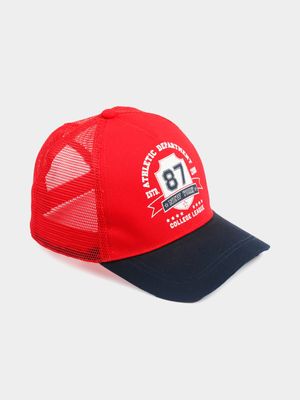 Boy's Red Peak Cap