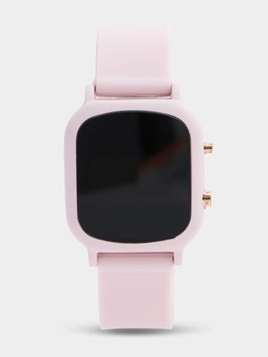 Women's Pink Silicone Digital Watch