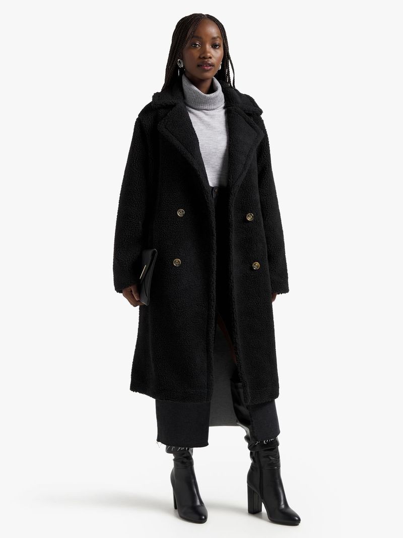 Jet Women s Regular Black Borg Longer Length Coat Bash