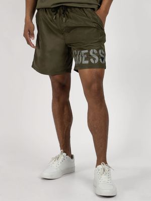 Men's Guess Olive Green Swimtrunk