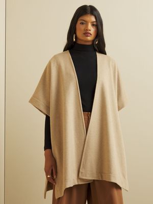 Women's Iconography Melton Poncho Cape