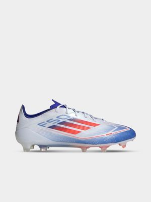 Mens adidas F50 Elite FG White/Blue Boots