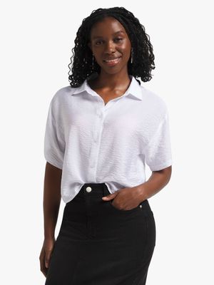 Women's White Boxy Shirt