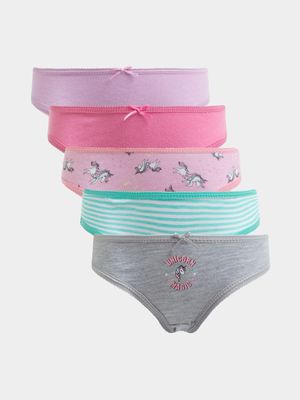 Jet Younger Girls Multicolour 5 Pack Unicorn Bikini