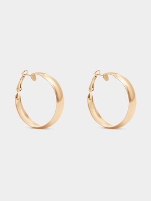 Jet Women's Gold Plated Chunky Hoop Earrings