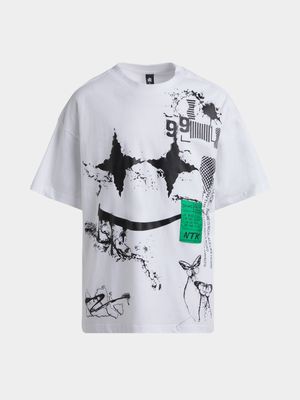 Jet Older Boys White Graffiti Oversized T-Shirts