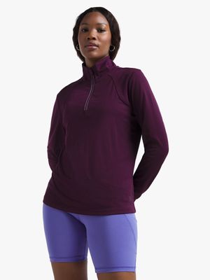 Womens TS 1/4 Plum Top