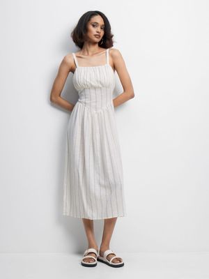 Women's Natural Stripe Maxi Dress